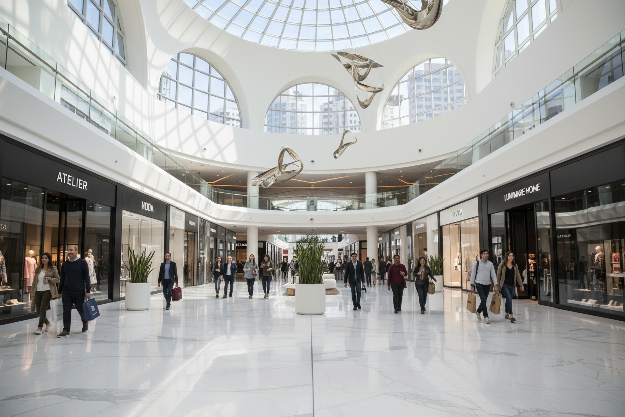 Modern shopping mall interior